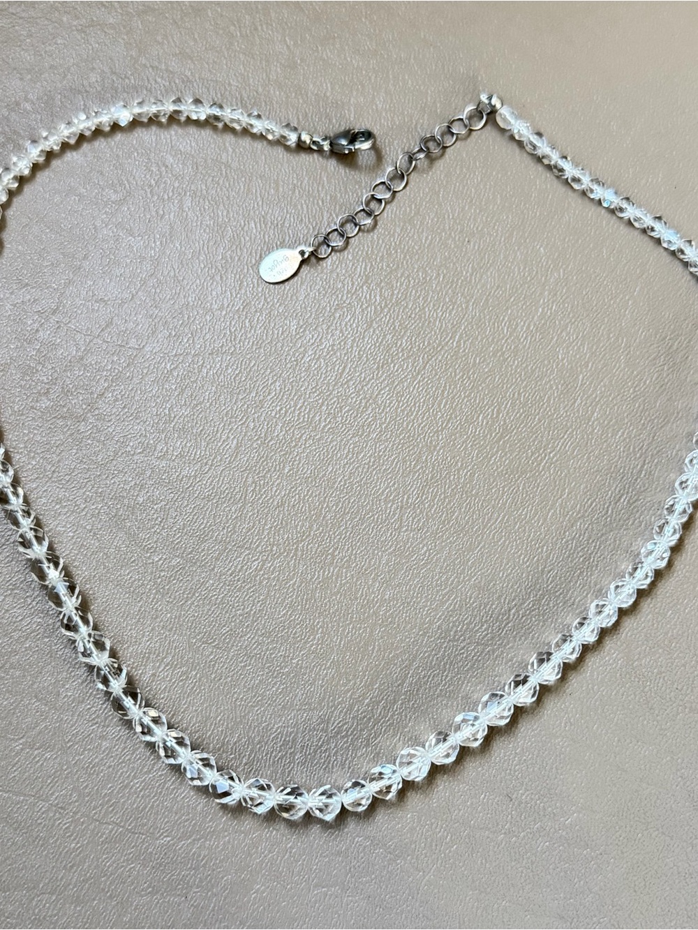 925 Deb Guyot Graduated Herkimer Diamond Quartz Faceted Bead Necklace Adjustable